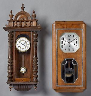 Two French Wall Clocks, consisting of an Art Deco