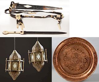 Group of Four Moroccan Items, 20th c., consisting