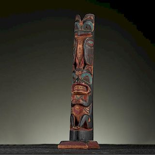 Charles Bennett, Sr. (Tlingit, 1882-1949) Attributed Model Totem Pole