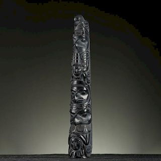 Haida Model Argillite Totem Pole