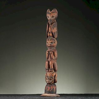 Northwest Coast Model Wood Totem Pole