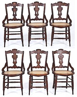 6 Victorian Eastlake/Renaissance Revival Chairs