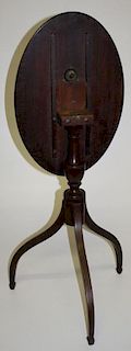 Early 19th c mahogany spade foot spider leg candle stand