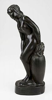 early 20th c Just Anderson, Denmark cast metal nude female, ht 10.5”
