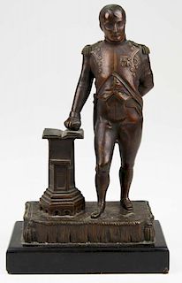 late 19th c bronze statue of Napoleon, probably French, overall ht 8 3/4”