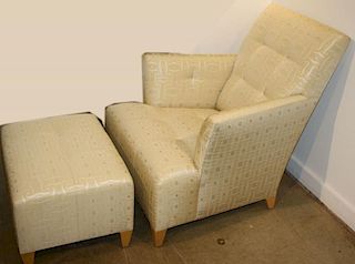 Modern Club chair with ottoman in frisky upholstery