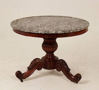 CONTINENTAL CARVED MAHOGANY CENTER TABLE