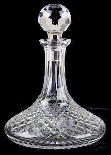 Waterford signed "Alana" cut crystal ships decanter 10" x 8"