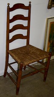 19th c Maple ladder back chair.
