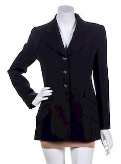 A Chanel Black Wool Single Breasted Jacket,