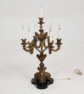 FRENCH BRONZE 7 LIGHT TORCHIERE
