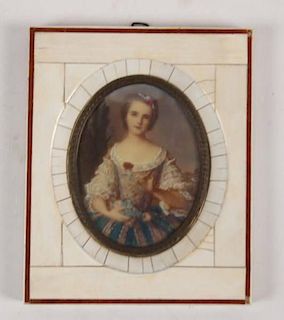 MINIATURE PAINTING OF YOUNG WOMAN