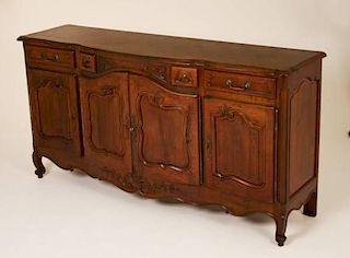 PROVINCIAL LOUIS XV CARVED CHERRY SHAPED FRONT BUFFET