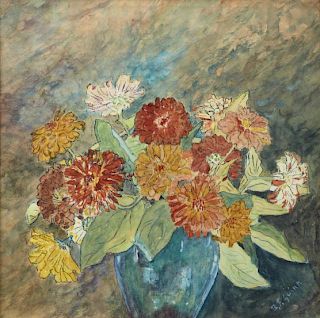 B.F. Guinn, "Still Life of Flowers in a Green Vase