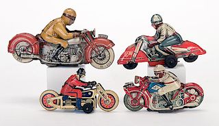 Group of Four Vintage Red Motorcycles