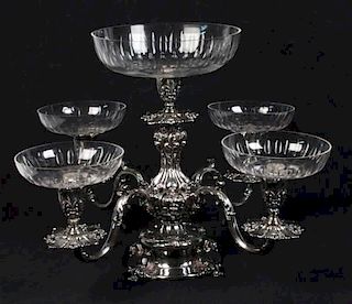 4 ARM SILVER PLATED EPERGNE BY REED & BARTON