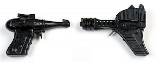 Group of Two Black Plastic Toy Ray Guns