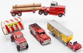 Lot of Four Vintage Toy Trucks