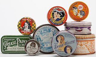Nine Skin and Hair Care Product Tins