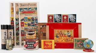 Group of Tin Banks, Games, and Other Antiques