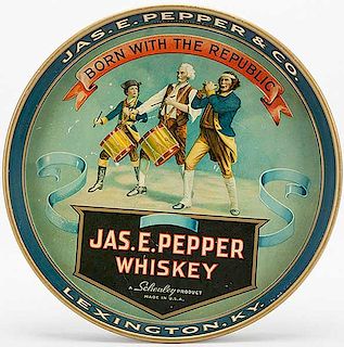 Jas. E. Pepper & Co. Whiskey Tray, Born With the Republic