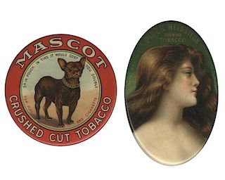 Two Celluloid Tobacco Pocket Mirrors
