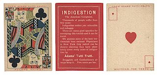 Ten Fullsize Adam's Tutti Frutti Gum Playing Cards with Advertising on Reverse
