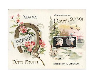 Adams' Pepsin Tutti Frutti Gum Calendar Trade Card
