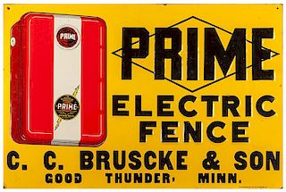 Prime Electric Fence Tin Advertising Sign
