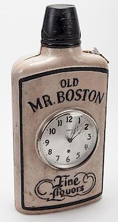 Old Mr. Boston Liquor Store Display Eight Day Gilbert Advertising Clock