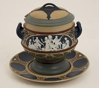METTLACH PORCELAIN COVERED TUREEN