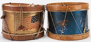 Pair of Antique Patriotic Snare Drums