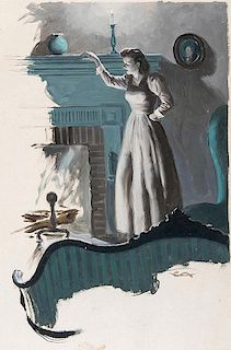 Young Woman Standing by the Fire