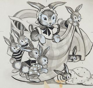 –Nine Bunnies” Children's Book Illustration