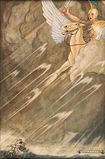 Bellerophon on Pegasus in a Thunderstorm