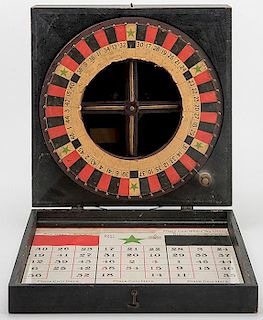 Roulette Style Trade Stimulator in Wood Box with Layout in Lid