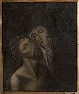 Spanish School, "Madonna and Jesus," early 20th c.