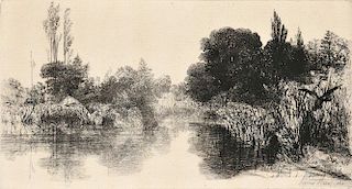 Sir Francis Seymour Haden (British, 1818-1910)      Shere Mill Pond, No. II.