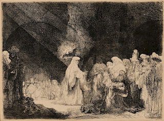 Rembrandt van Rijn (Dutch, 1606-1669)      The Presentation in the Temple (Oblong Print)