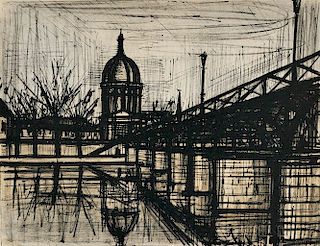 Bernard Buffet (French, 1928-1999)      Paris, Le Pont des Arts