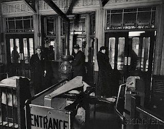Berenice Abbott (American, 1898-1991)      "El" Station: Sixth and Ninth Avenue Lines, Downtown Side