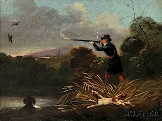 Attributed to Henry Alken (British, 1785-1851)      Shooting Birds from a Riverbank