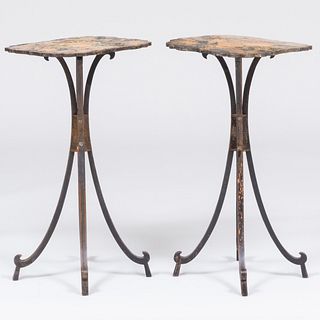 Pair of Regency Painted Candlestands