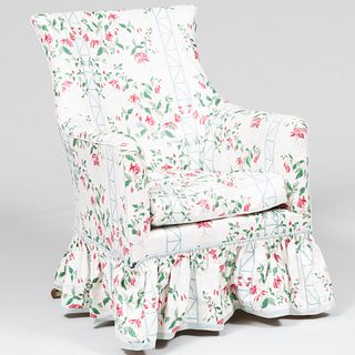 Floral Cotton Upholstered Armchair