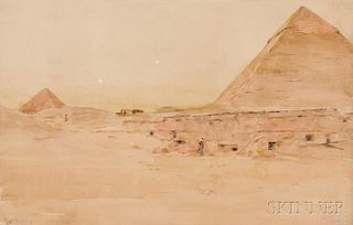 Henry Bacon (American, 1839-1912)      The Pyramids at Giza