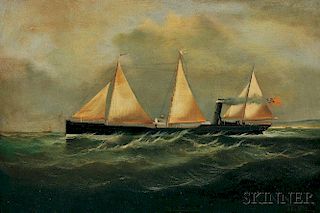 Thomas Goldsworth Dutton (British, c. 1819-1891)      Steamship Under Way