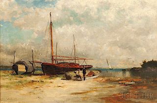 George McCord (American, 1848-1909)      Boats on the Shore