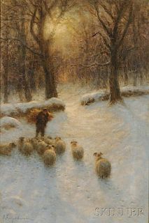 Joseph Farquharson (Scottish, 1846-1935)      Sheep in Winter, Scotland