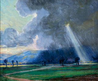 Arthur Merton Hazard (American, 1872-1930)      Coming Shower