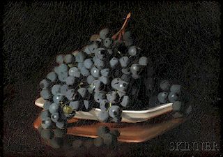 George Loftus Noyes (American, 1864-1954)      Purple Grapes in a White Dish